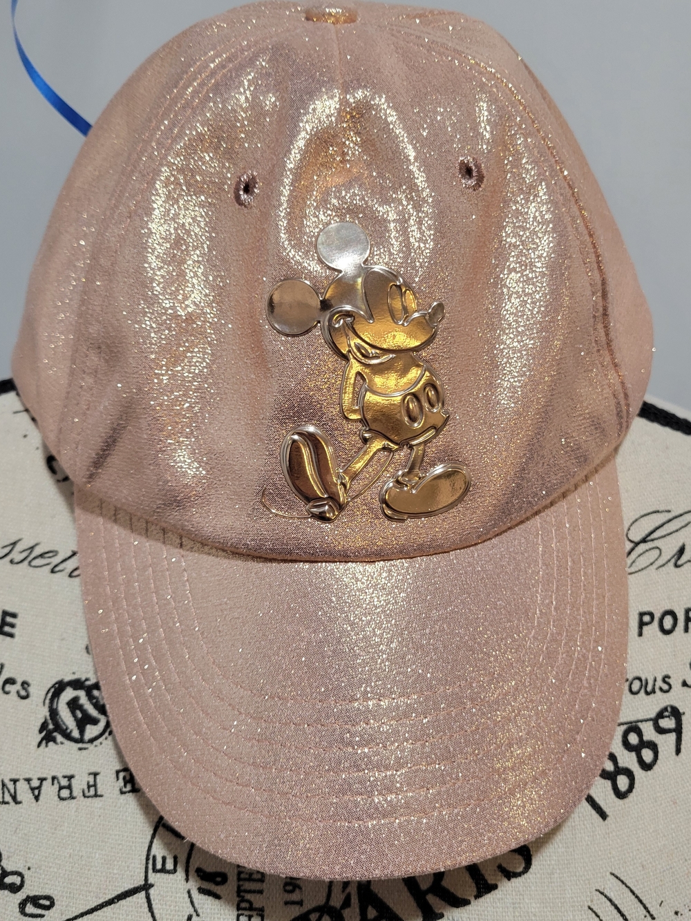 Disney Parks Mickey Mouse Rose Gold Baseball Cap